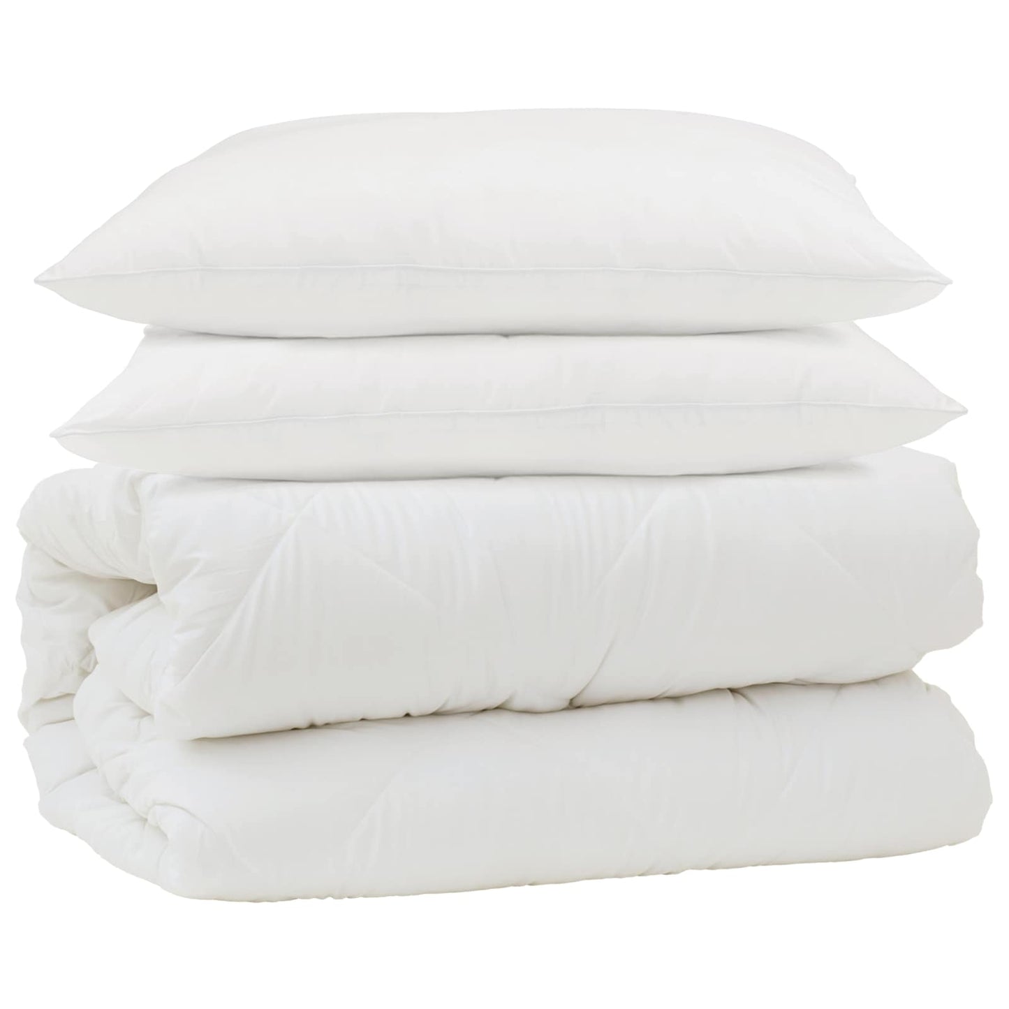 Set di Piumoni 3 pcs Bianco Microfibra e Piuma d'Oca