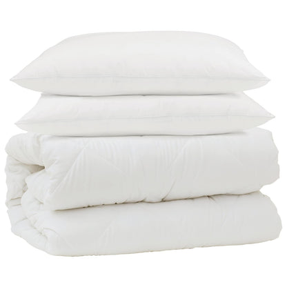 Set di Piumoni 3 pcs Bianco Microfibra e Piuma d'Oca