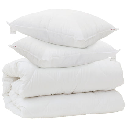 Piumone con Cuscini con cuscino 3 pcs Bianco Microfibra