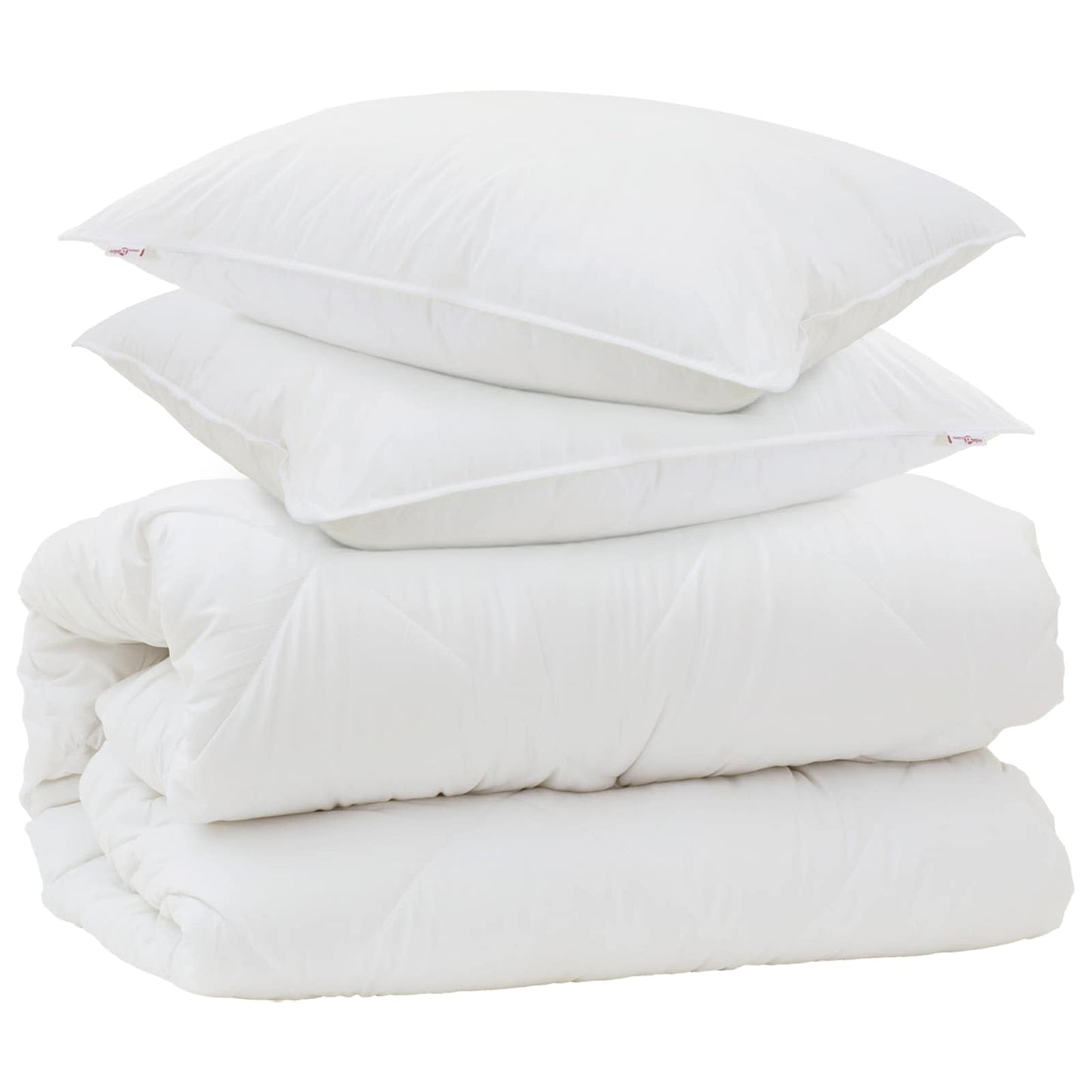 Piumone con Cuscini con cuscino 3 pcs Bianco Microfibra