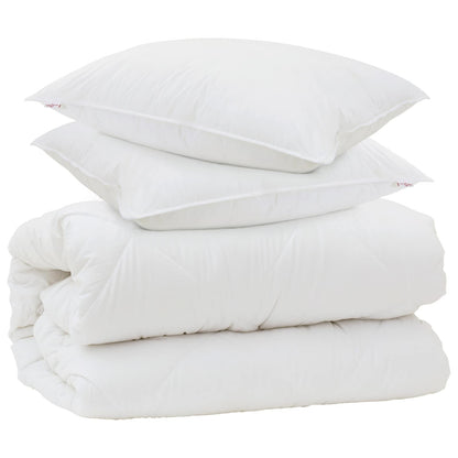 Piumone con Cuscini con cuscino 3 pcs Bianco Microfibra