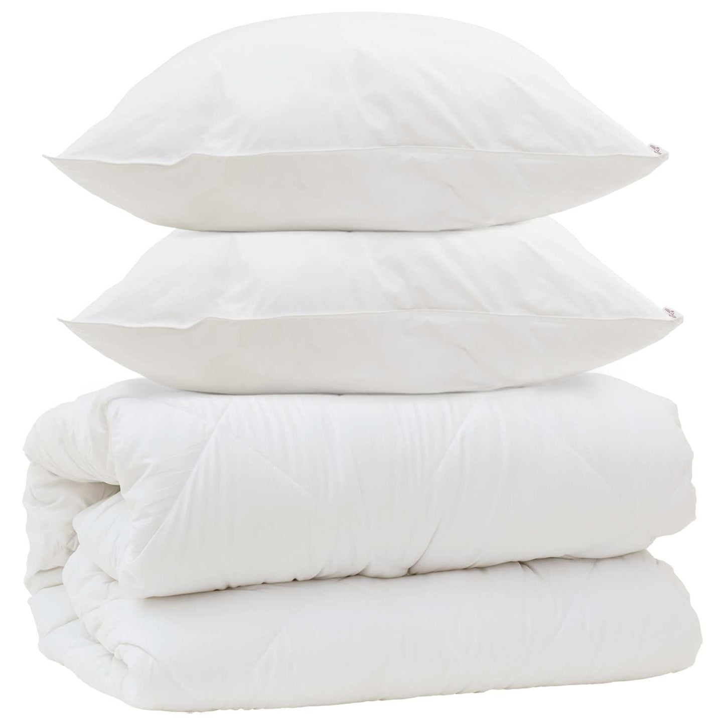 Piumone con Cuscini con cuscino 3 pcs Bianco Microfibra