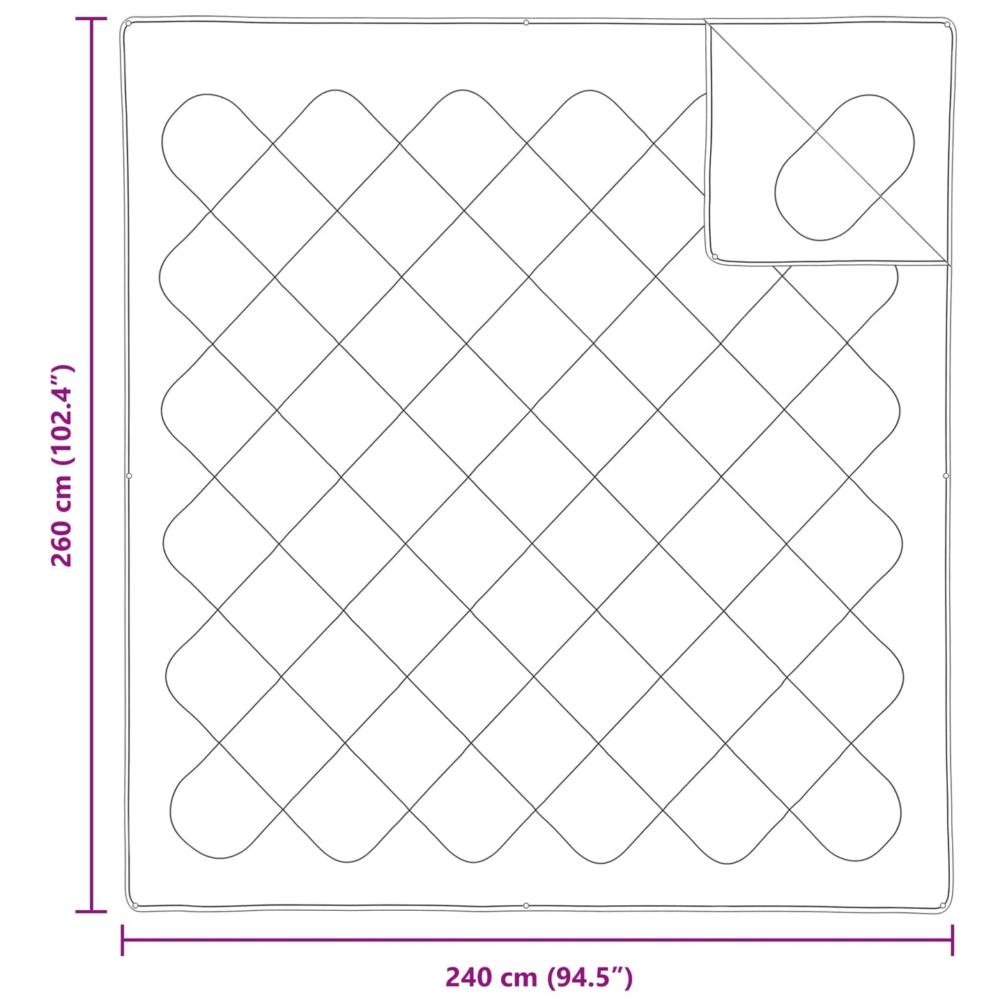 Piumone con Cuscini con cuscino 3 pcs Bianco Microfibra