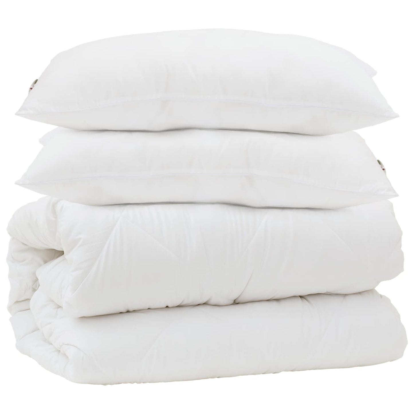 Piumone con cuscino 3 pcs Bianco Microfibra