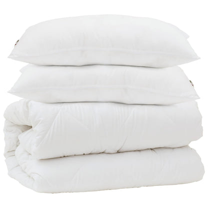 Piumone con cuscino 3 pcs Bianco Microfibra