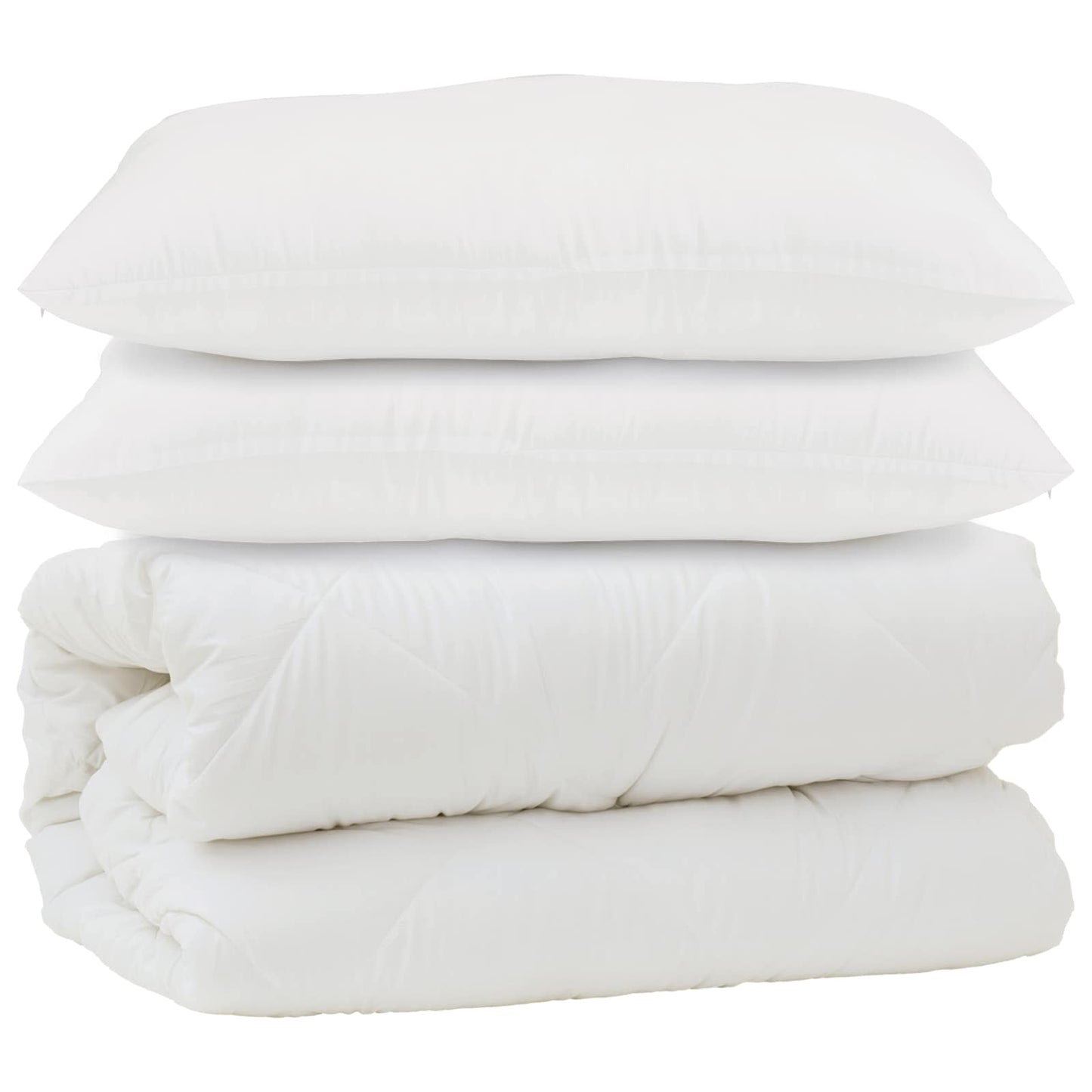 Piumone con cuscino 3 pcs Bianco Microfibra