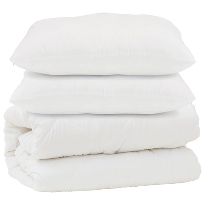 Piumone con cuscino 3 pcs Bianco Microfibra