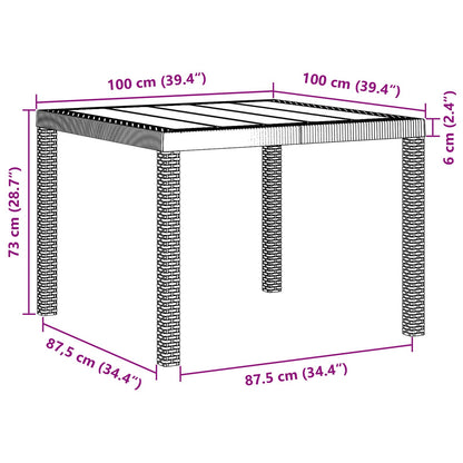 Tavolo da Pranzo da Giardino Antracite 100 x 100 x 73 cm