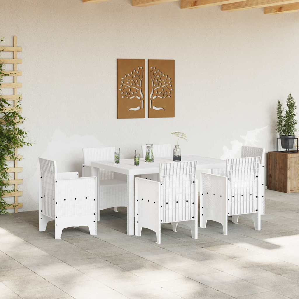 Tavolo da Pranzo da Giardino Bianco 150 x 100 x 73 cm