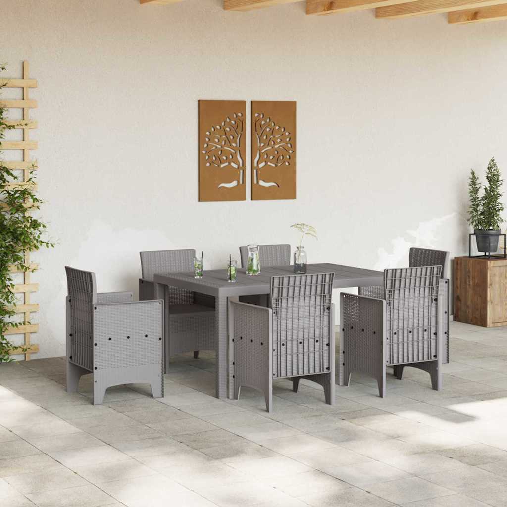 Tavolo da Giardino Grigio chiaro 150 x 100 x 73 cm polyrattan | homemem39