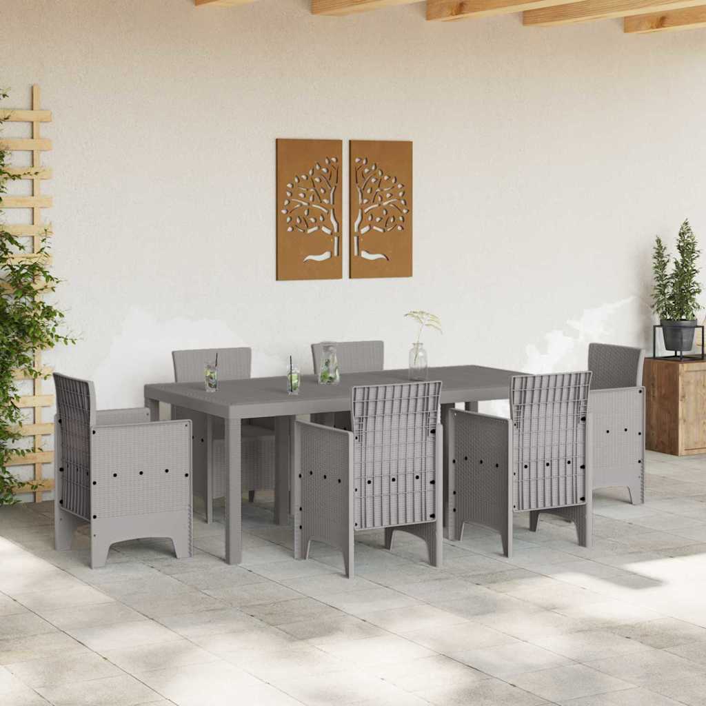 Tavolo da Giardino Grigio chiaro 200 x 100 x 73 cm polyrattan