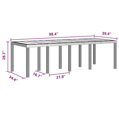 Tavolo da Pranzo da Giardino Marrone 250 x 100 x 73 cm