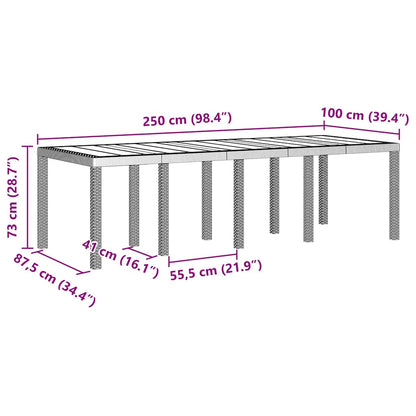 Tavolo da Giardino Bianco 250 x 100 x 73 cm polyrattan | homemem39