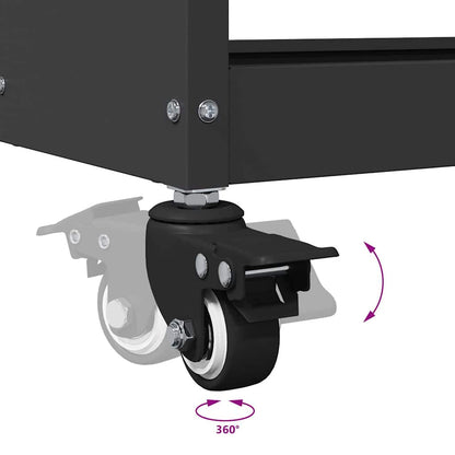 Carrello per Attrezzi con lo scaffale Nero 75 x 35 x 73 cm