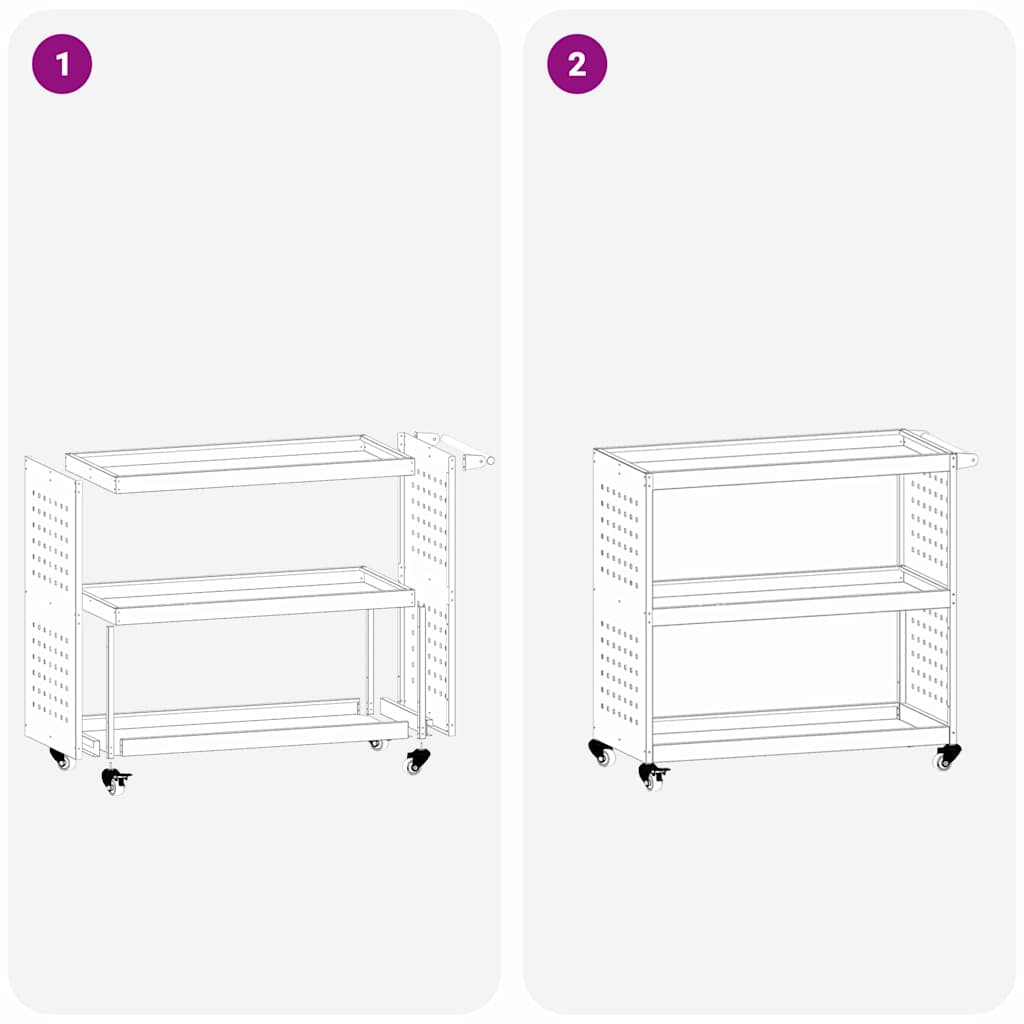 Carrello per Attrezzi con lo scaffale Bianco 75 x 35 x 73 cm