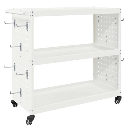 Carrello per Attrezzi con lo scaffale Bianco 75 x 35 x 73 cm