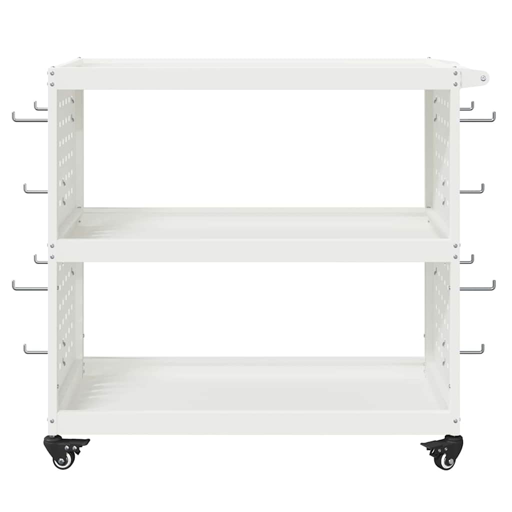 Carrello per Attrezzi con lo scaffale Bianco 75 x 35 x 73 cm