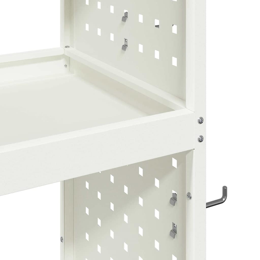Carrello per Attrezzi con lo scaffale Bianco 65 x 35 x 111 cm