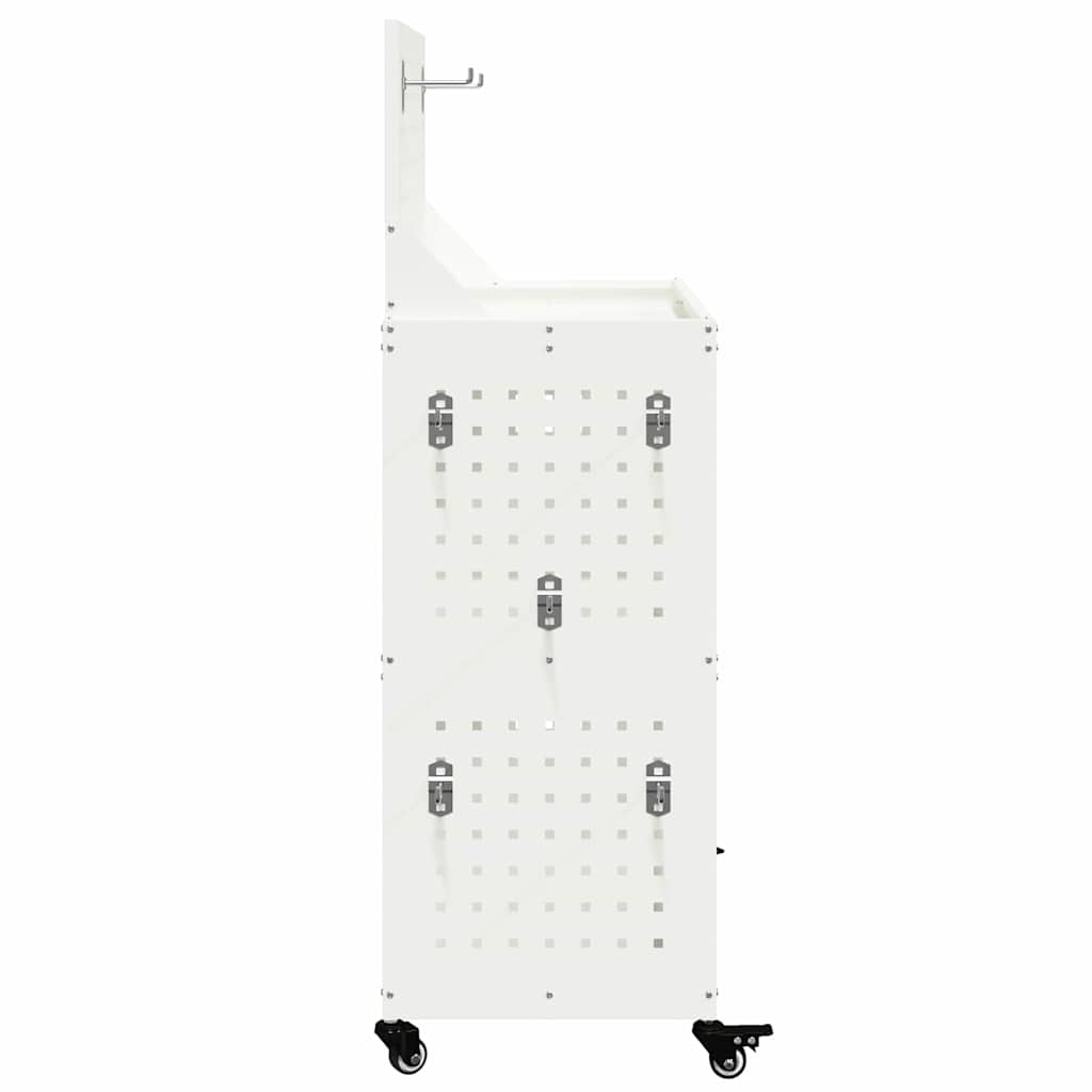 Carrello per Attrezzi con lo scaffale Bianco 65 x 35 x 111 cm