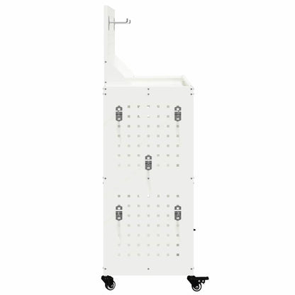 Carrello per Attrezzi con lo scaffale Bianco 65 x 35 x 111 cm