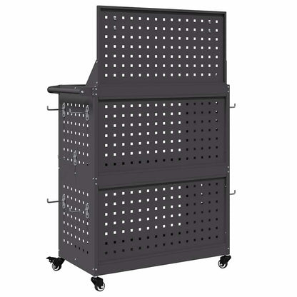 Carrello per Attrezzi con lo scaffale Nero 65 x 35 x 111 cm