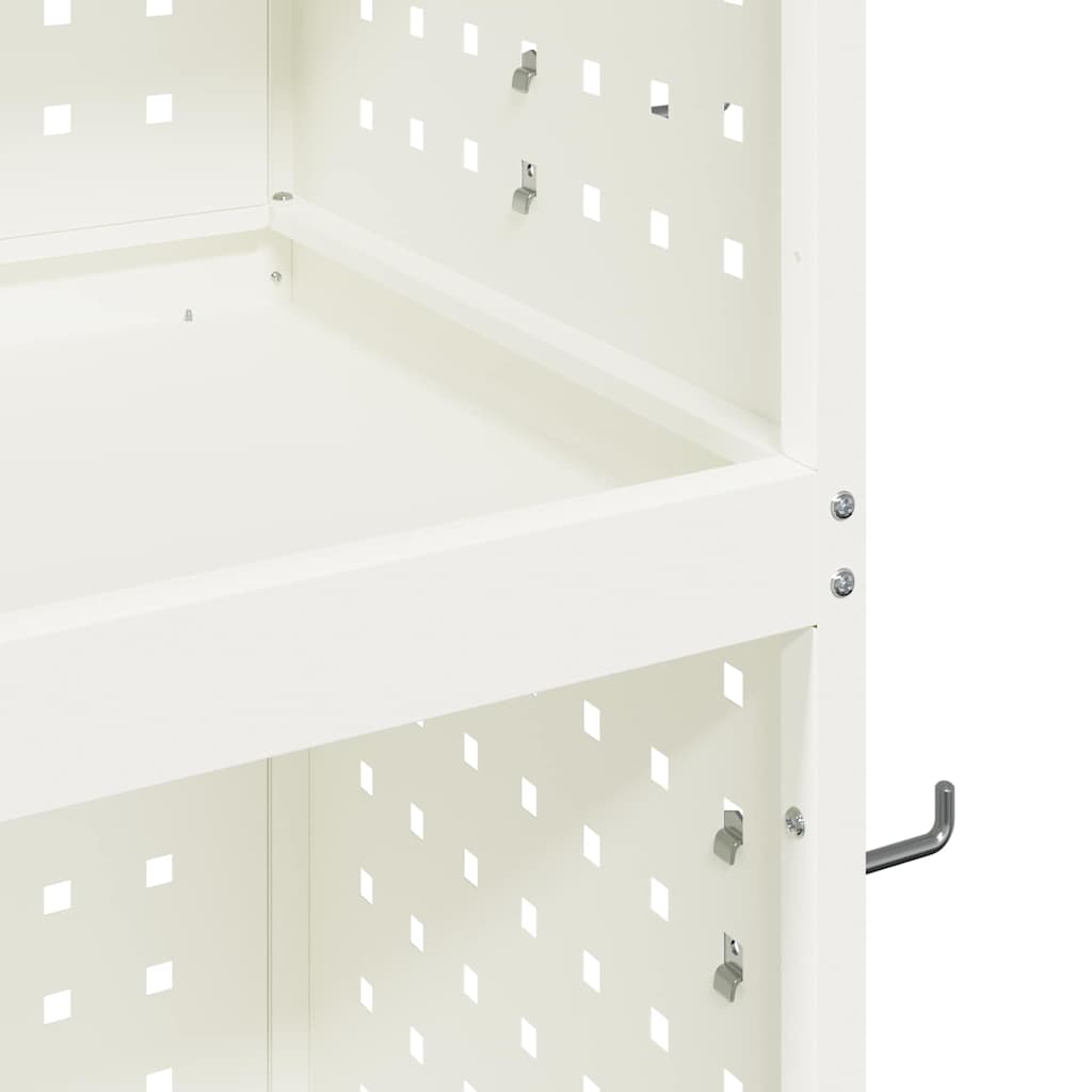 Carrello per Attrezzi con lo scaffale Bianco 65 x 35 x 111 cm