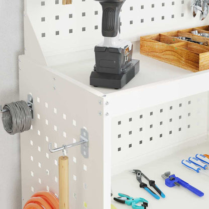 Carrello per Attrezzi con lo scaffale Bianco 65 x 35 x 111 cm