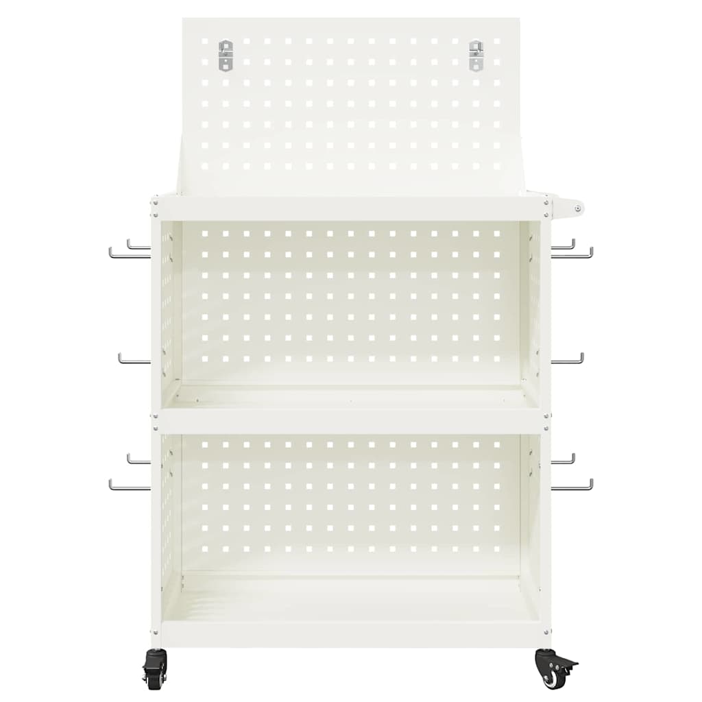 Carrello per Attrezzi con lo scaffale Bianco 65 x 35 x 111 cm