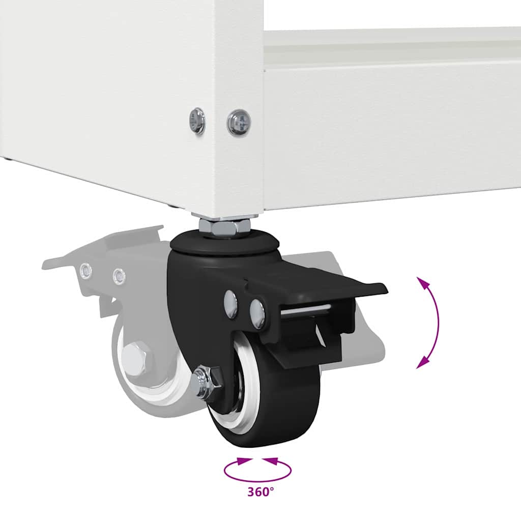 Carrello per Attrezzi con lo scaffale Bianco 65 x 35 x 111 cm