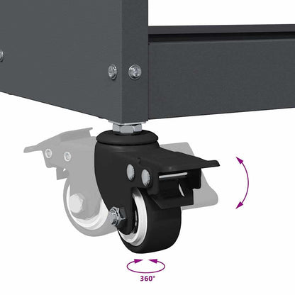 Carrello per Attrezzi con ruota Antracite 65 x 35 x 111 cm