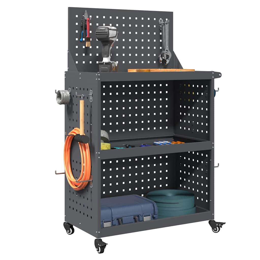 Carrello per Attrezzi con ruota Antracite 65 x 35 x 111 cm