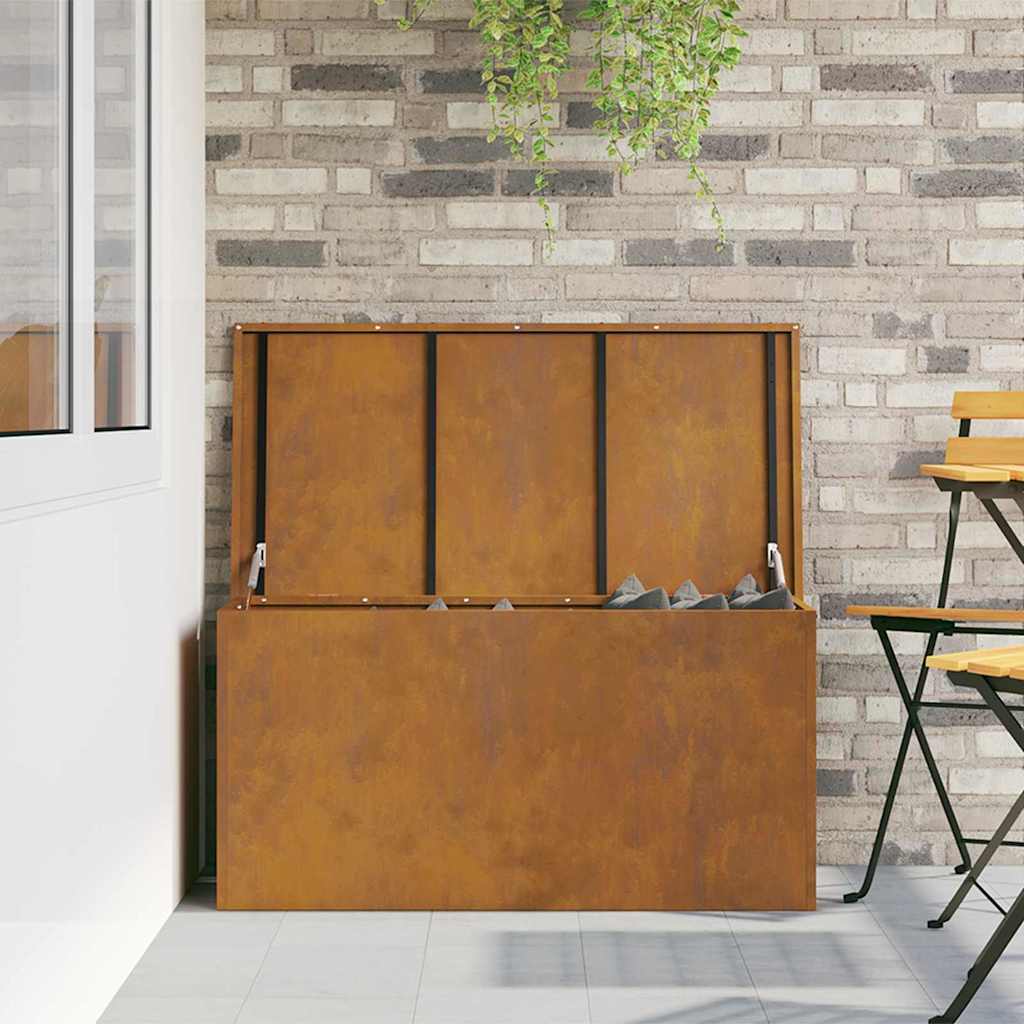 Scatola di Stoccaggio Esterno Ruggine 100 x 50,5 x 50 cm