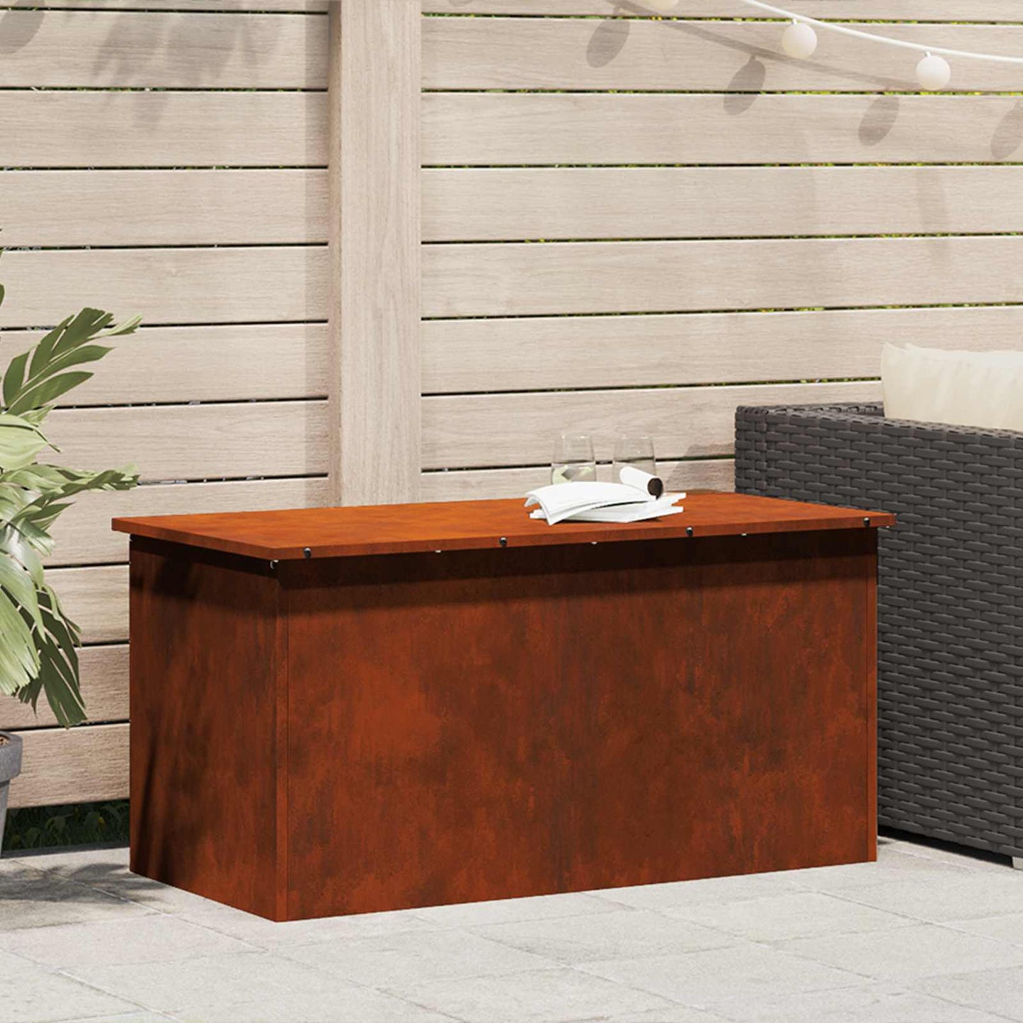 Cassa per cuscini da giardino Acciaio 100 x 50,5 x 50 cm 220