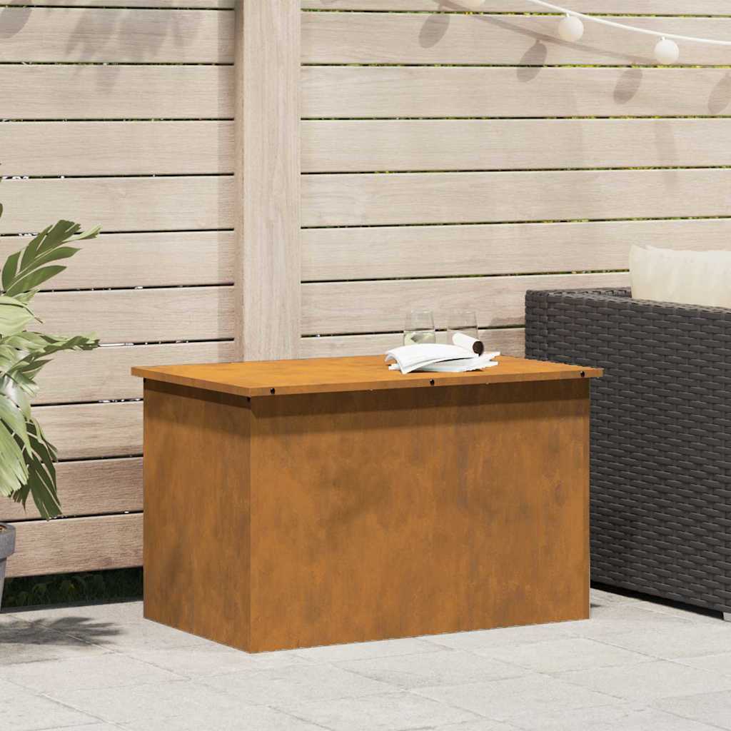 Scatola di Stoccaggio Esterno Ruggine 80 x 50,5 x 50 cm Acciaio