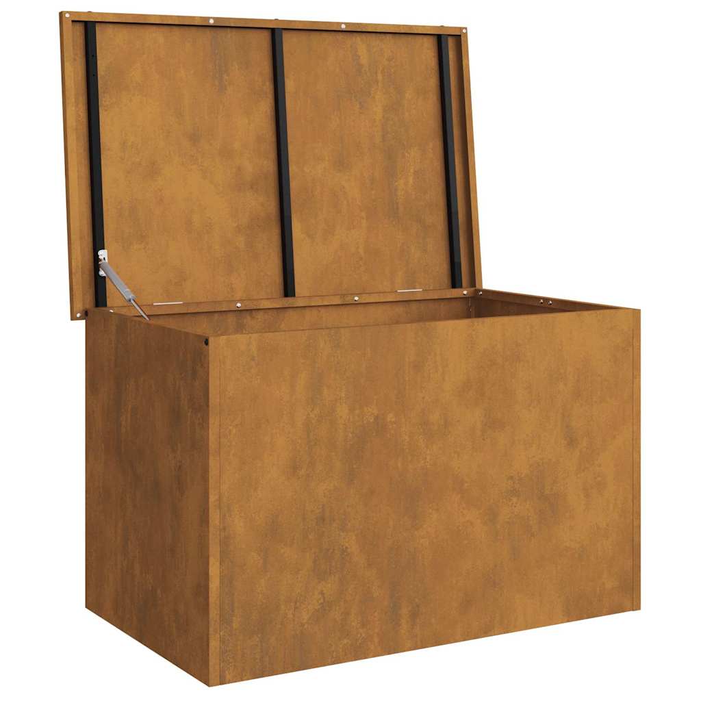 Scatola di Stoccaggio Esterno Ruggine 80 x 50,5 x 50 cm Acciaio