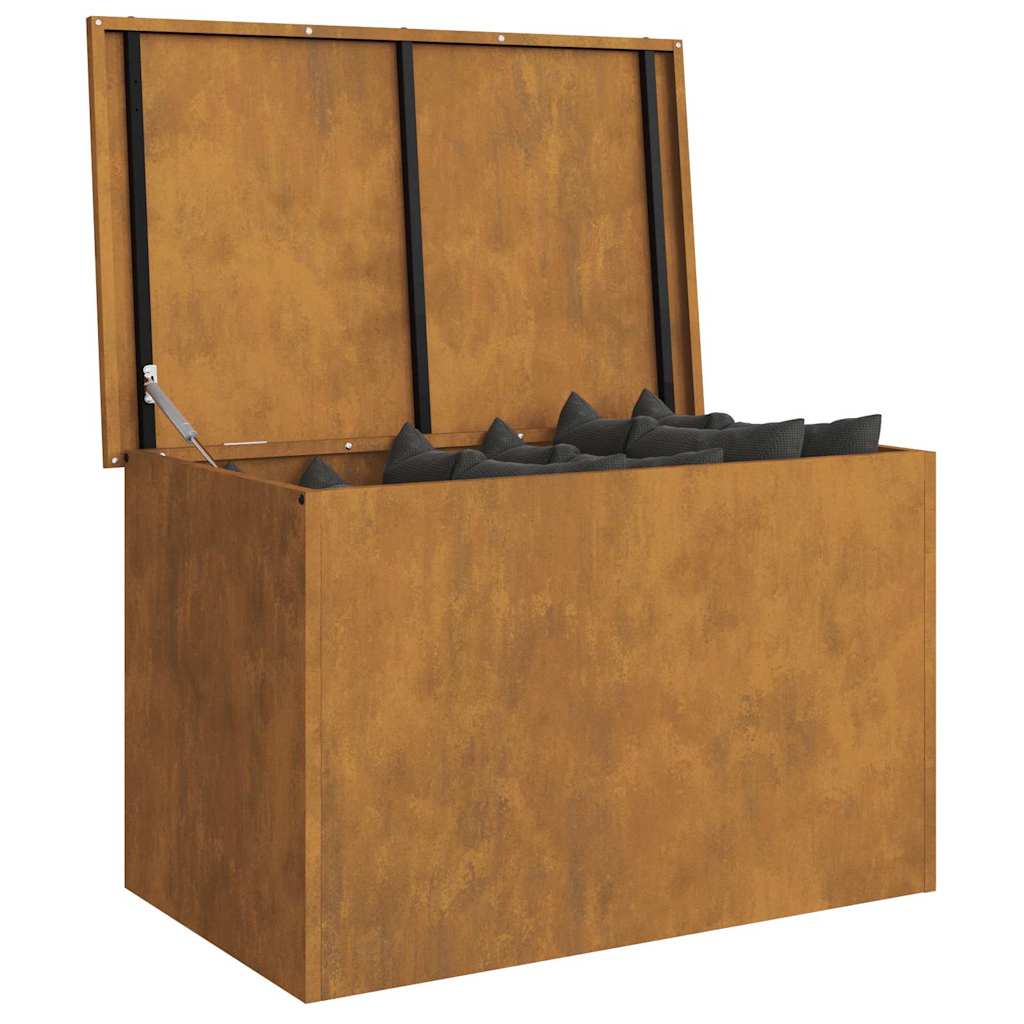 Scatola di Stoccaggio Esterno Ruggine 80 x 50,5 x 50 cm Acciaio