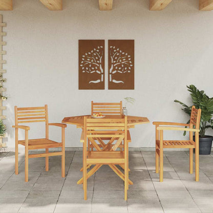 Sedia 4 pcs Marrone 56 x 55 x 90.5 cm Legno di teak solido