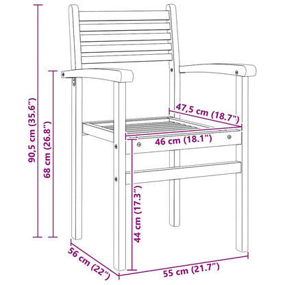 Sedia 6 pcs Marrone 56 x 55 x 90.5 cm Legno di teak solido