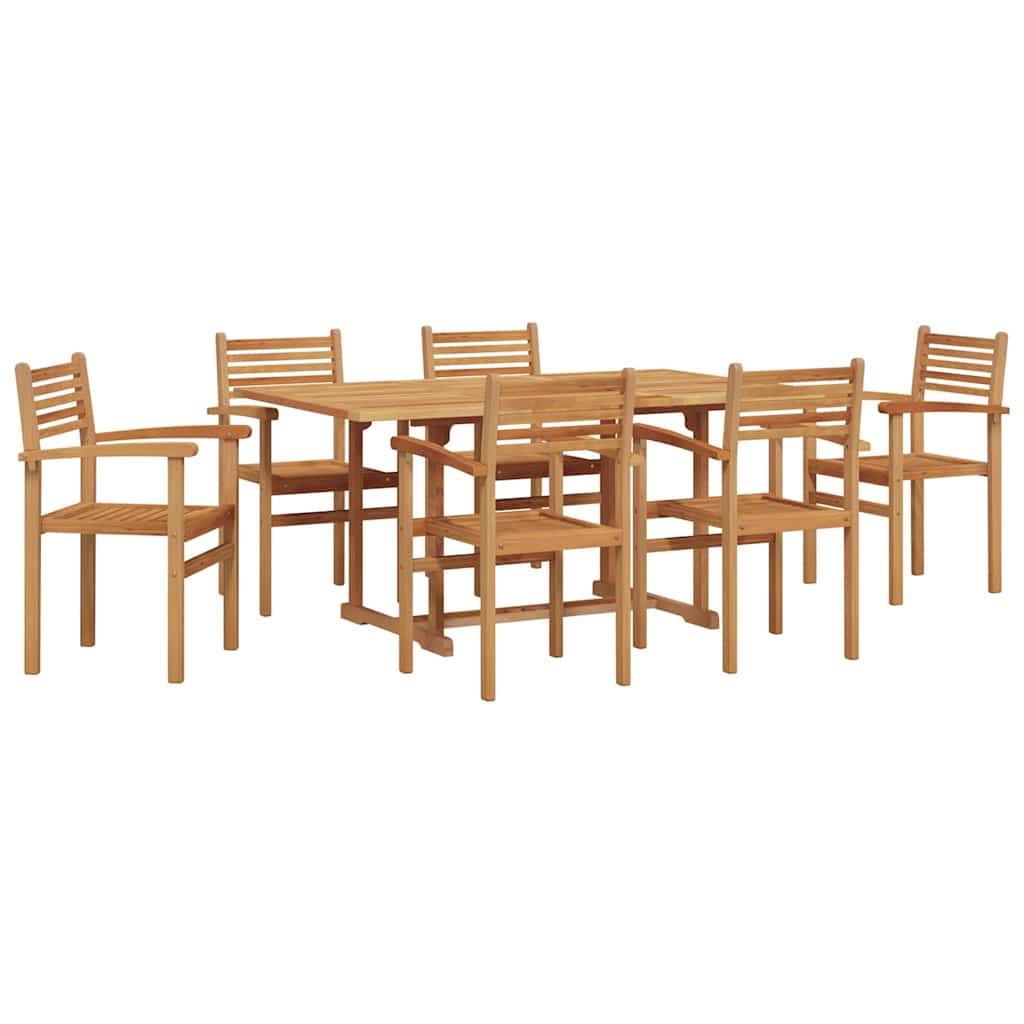 Set da Pranzo per Giardino 7 pcs Naturale - homemem39