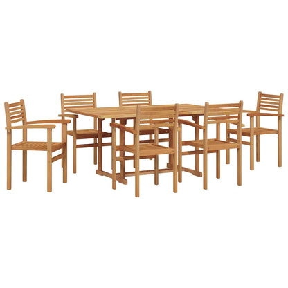 Set da Pranzo per Giardino 7 pcs Naturale