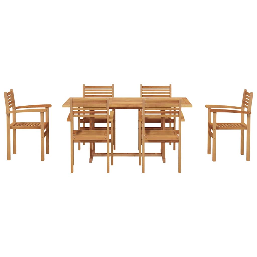 Set da Pranzo per Giardino 7 pcs Naturale