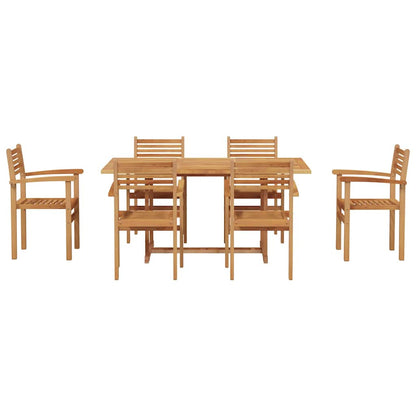 Set da Pranzo per Giardino 7 pcs Naturale