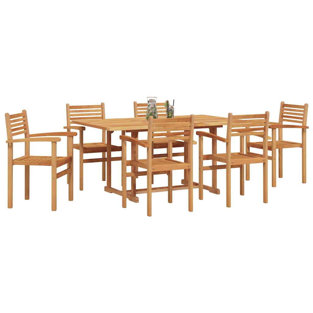 Set da Pranzo per Giardino 7 pcs Naturale - homemem39