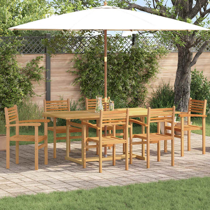 Set da Pranzo per Giardino 7 pcs Marrone Legno di teak solido
