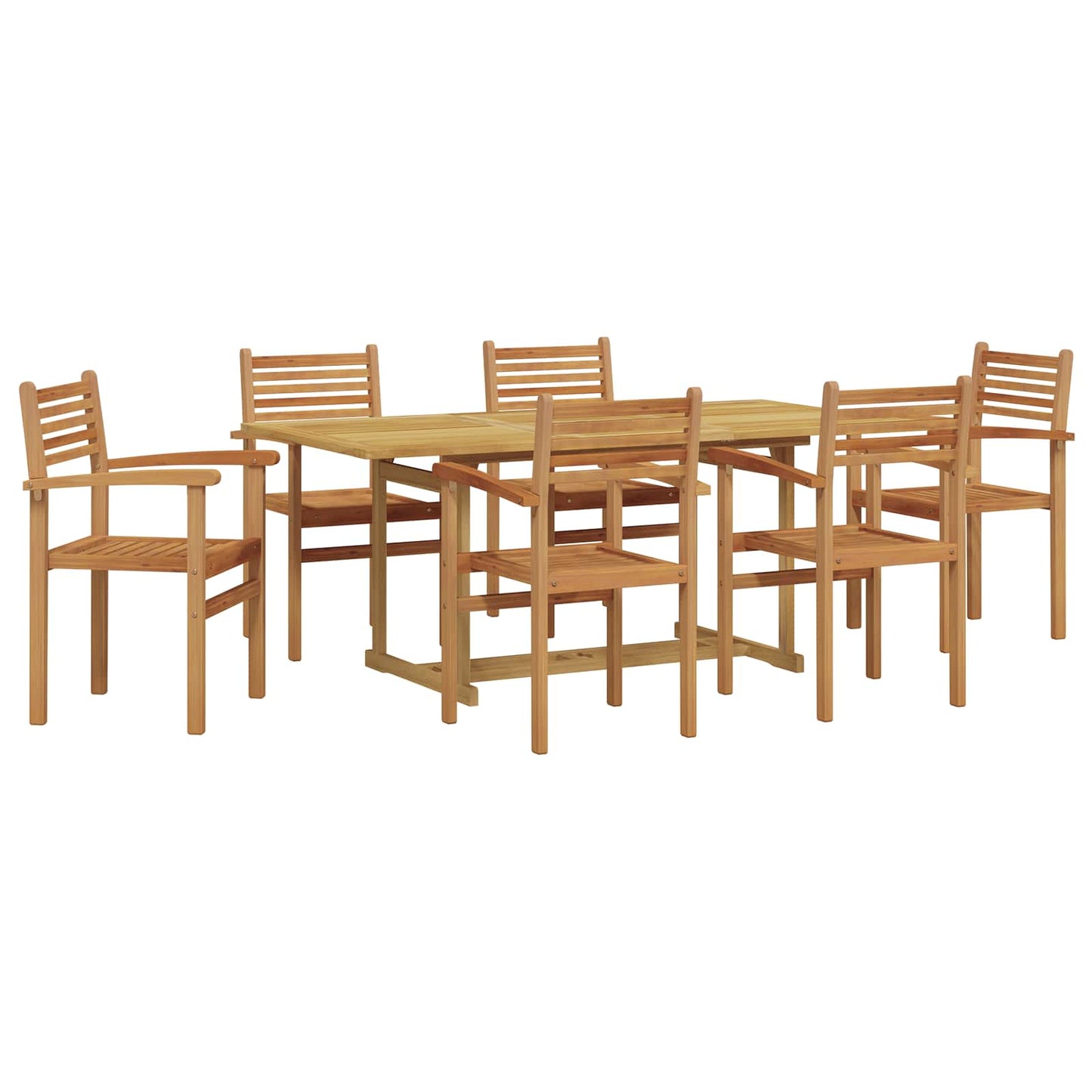 Set da Pranzo per Giardino 7 pcs Marrone Legno di teak solido