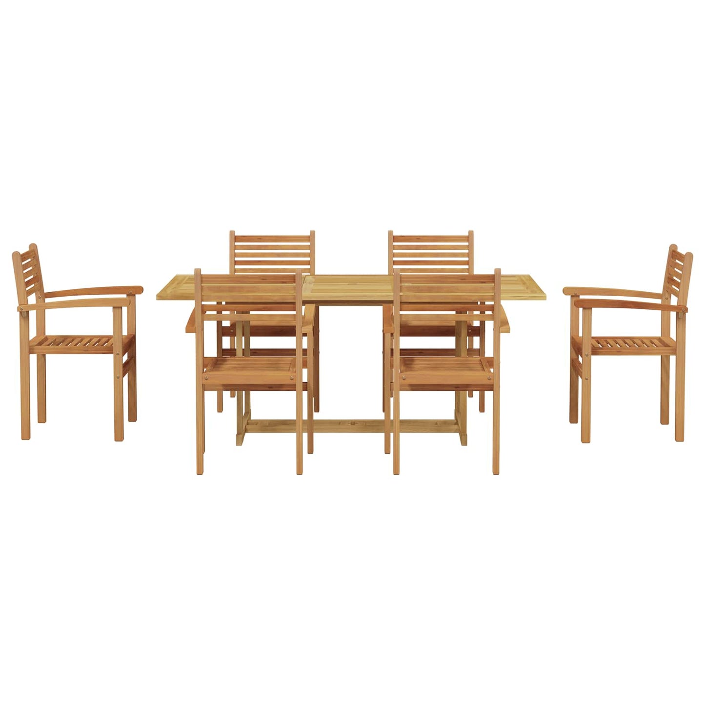 Set da Pranzo per Giardino 7 pcs Marrone Legno di teak solido | homemem39