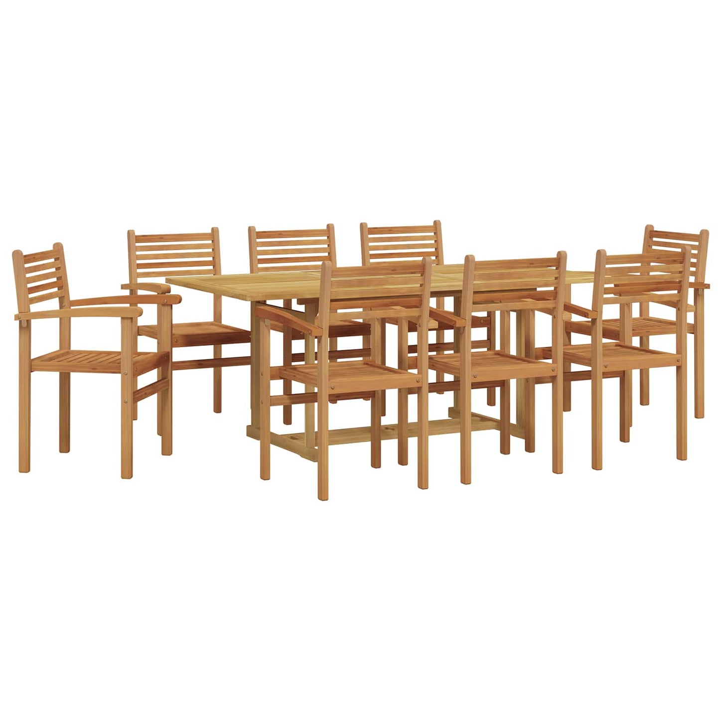 Set da Pranzo per Giardino 9 pcs Marrone Legno di teak solido | homemem39