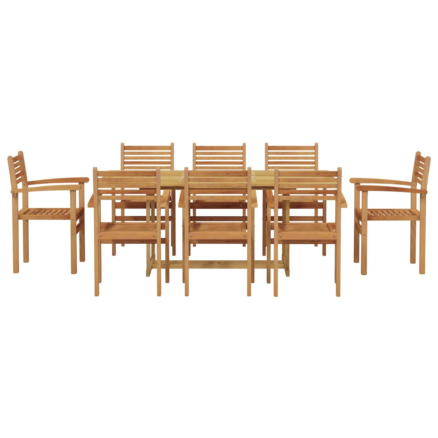 Set da Pranzo per Giardino 9 pcs Marrone Legno di teak solido | homemem39
