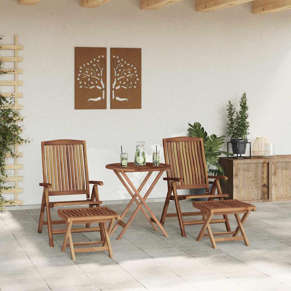 Set da Pranzo per Giardino 4 pcs Marrone Legno di teak solido