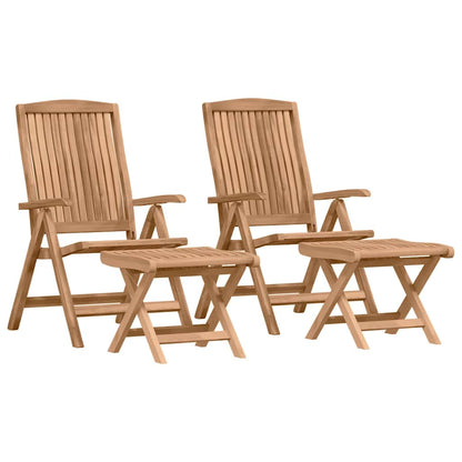 Set da Pranzo per Giardino 4 pcs Marrone Legno di teak solido